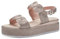 MARCO TOZZI Damen Sandalen mit Keilabsatz mit Verstellbarem Riemen Vegan, Metallisch (Rose Metallic), 36 EU