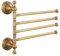 Porte-Serviettes pivotant pour Salle de Bain, Bronze Antique, Pliable à 4 Bras, Porte-Serviettes pour Linge, Support Mural pour économiser de l'espace, Motif sculpté