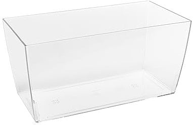 Kalapanta - Maceta orquidea Rectangular para Flores y Plantas de Interior y Exterior, Fabricado con plástico 100% Reciclado y reciclable (26cm x 13cm x13cm, Transparente)