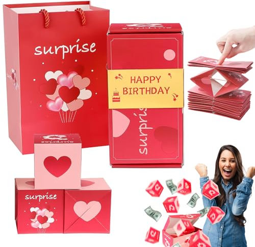Überraschungsbox-Geschenkbox, 10 Stück Surprise Gift Boxs, Faltbare Bounce-Überraschungs-Geschenkbox, DIY Überraschungsbox, Geschenkbox Explosionsbox, Geschenkbox DIY für Geburtstag, Weihnachten