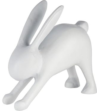 EGLO LIVING Osterdeko Yoga Hase Marovato, Deko Figur Ostern Frühling, Frühlingsdeko Osterhase minimalistisch, Tischdeko Osterfigur aus Aluminium in Weiß, 21 x 21 cm