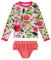 upandfast Mädchen Badeanzug UV-Schutz Schwimmanzug Badebekleidung 2-Teiliges Set für Mädchen(3 Jahre,Rosa Blume)