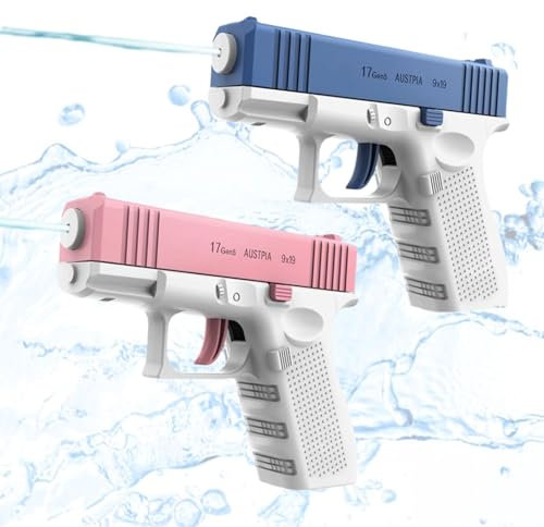 Pistolet à Eau, 2 Pcs Water Gun, Fusil a Eau, Pistolet à Eau Enfant, Pistolet à Eau Jouet, Toy Water Gun, Jouets D'extérieur pour La Plage de La Piscine des Enfants en été (Bleu Rose)