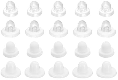 sourcing map Earring Pads, 40pcs 2 Sizes - Silicone Clip-on Soft Comfort Earrings Backs Cushions Replacements Jewelry Findings (Clear+White)