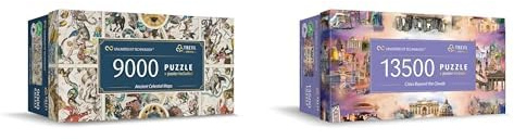 Bundle Trefl UFT Prime: 9000 Teile + 13500 Teile, Ancient Celestial Maps + Cities Beyond The Clouds, Großes Puzzle