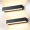 Cwycfw 2 Pack 36W LED Wandleuchten Innen/Außen 30Cm Moderne Wandlampen Up Down Warmweiß 3000K Schwarz Außenwandleuchte LED IP65 Wasserdichte