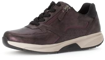 Gabor Damen Low-Top Sneaker, Frauen Halbschuhe,schnürschuhe,schnürer,Business,Freizeit,straßenschuhe,Turnschuhe,Burgund/schwarz,38 EU / 5 UK
