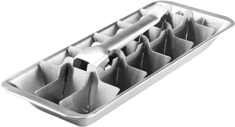 Peosaard Metal Ice Cube Trays, Stainless Steel Ice Cube Trays, 18-Slot Ice Cube Tray with Easy Release Handle, 10.9x4.4x2.2 Detachable Ice Trays for Kitchen, Ice Cube Tray with Easy Release