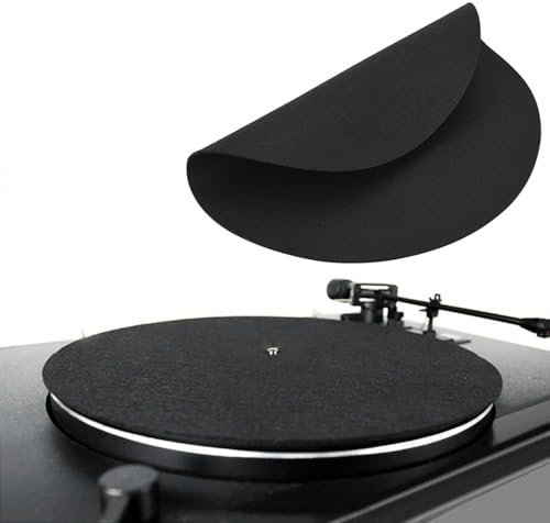 1PCS Turntable Platter Mat, Ultra Thin Anti Static Turntable Record Pad, Rubber Reduce Noise Slipmat Mat, Record Player Audiophile Reduce Noise Platter Mat for Turntables