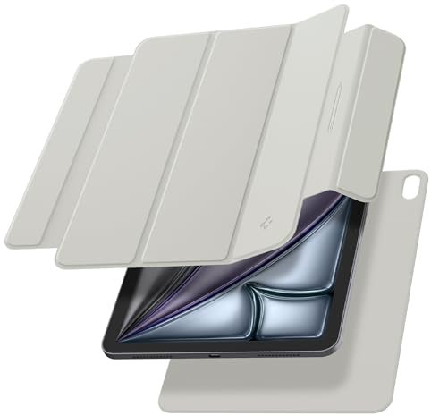 Spigen Funda AirSkin Folio OneTap Compatible con iPad Air 7ª Generación M3 13 Pulgadas (2025) / iPad Air 6ª Generación M2 13 Pulgadas (2024) - Gris