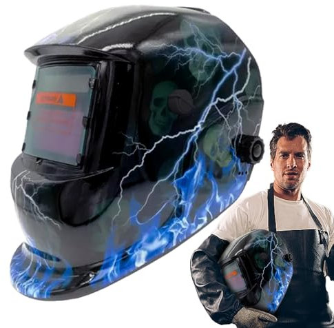 Wyttuubv Cascos de Soldadura con oscurecimiento automático con energía Solar,Cascos de Soldadura con oscurecimiento automático,Pantalla de Campana de Soldadura - Cascos con Capucha para soldar con