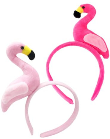 LIFKOME Einzigartiger Flamingo-kopfschmuck 2er-pack Dekoratives Stirnband Für Strandpartys Haarreifen Im Tropischen Stil Für Cosplay