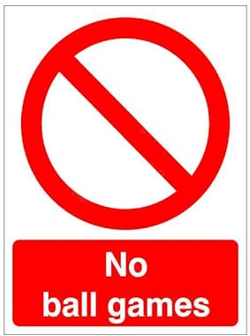 No Ball Games Warning Sign House Plaque Vintage Metal Tin Sign Retro Wall Art Decor For Kitchen Garage Bathroom M