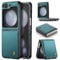 Rerzoiro for Samsung Galaxy Z Flip 5 Case, Premium PU Leather Case Anti Scratch Slim Phone Shockproof Protective Phone Cover for Samsung Galaxy Z Flip5, Blue-Green