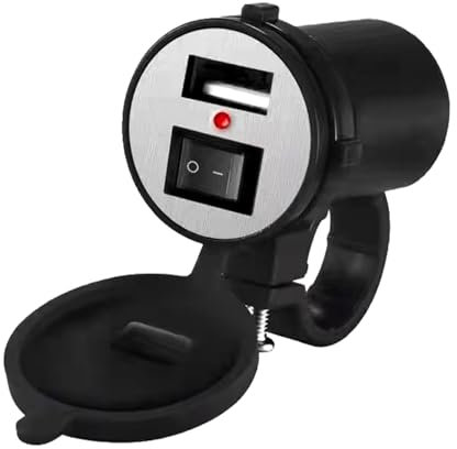 scyca Salida USB de 12 V para Motocicleta, Salida USB de 12 V - Cargador USB para Coche | Cargador Impermeable de 12V para Barco, Moto Marina, RV, Carrito de Golf, camión, Barco, etc.