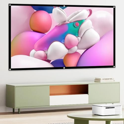 YFQYRB 60 72 4K HD Projector Screen, Portable 4:3 16:9 Home Cinema Movie Screen, Folding Projection Screen Outdoor Camping Lightweight(72inch/16:9)