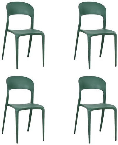 Totò Piccinni Sedia Omega in Polipropilene Moderne Design Impilabile,(L) 43x(P) 50x(A) 84 cm (4, New Verde Oliva)