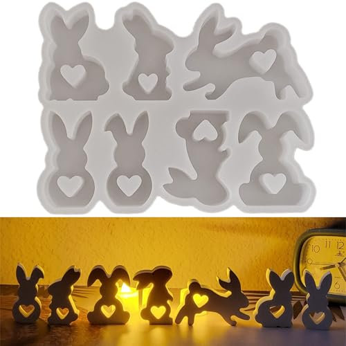 ALEFBET Silikonformen Gießformen Ostern, Silikonform Ostern Hase Sammlung, Silikon Gießform Weihnachten, Gipsformen zum Gießen, Epoxidharz Formen Ostern Dekorationen