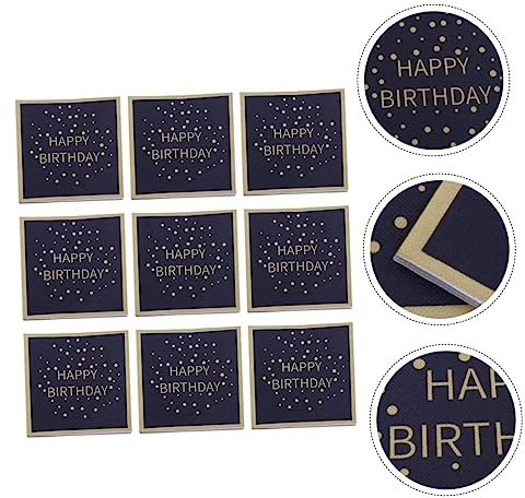 KOMBIUDA 1satz Birthday Party Servietten Mit Kreativem Buchstabenmuster Schwarz Für Geburtstagsfeiern Geruchlosem Hochwertigem Holzstoff Gefertigt