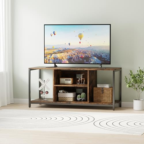 AVC Designs TV Stand TV Console Storage Cabinet Rustic Brown For Living Room Up to 50 TV With Storage Shelf (110L cm)