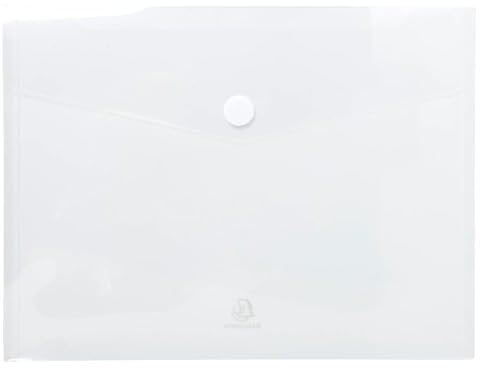 Exacompta - Réf. 56421E - Carton de 50 pochettes-enveloppes fermeture scratch et rabat - En PP souple - Dimensions d'une pochette : 24 x 31,5 cm - Format à classer A4 - Coloris incolore