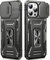 OLHAOMAO Coque pour iPhone 15 Pro Max avec Support Rotatif à 360°,[Anneau Magnétique][Coque Coulissante pour Appareil Photo] Protection D'objectif Militaire pour iPhone 15 Pro Max 6,7, Noir