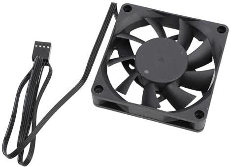BONKZEBU Ventilador PWM de 70 Mm, Ventilador de Enfriamiento de Rodamiento de Bolas Dual, 4 Pin PWM Control de Temperatura Inteligente PC Case Vanicura de hasta 2500 Rpm 7 Cuchilla,