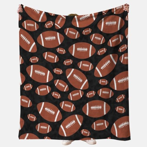 FCXVXCL Rugby Kuscheldecke für Kinder Flanell Decke Kinder Weich Flauschig Fleecedecke Karikatur Interessant Bunt Football Geschenke für Junge Mädche Junge 100x150cm