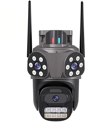 K2 STORE - Telecamera IP 8MP 4K esterno WiFi PTZ 3 obiettivo doppio schermo 8X zoom CCTV Applicazione ICSEE