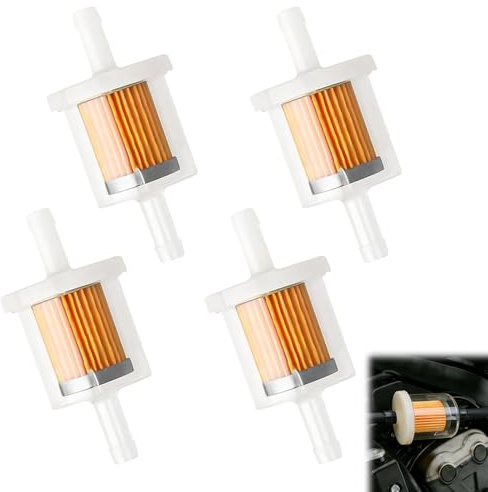 4 PCS kraftstofffilter, universal 8 mm, transparenter Benzinfilter und Dieselfilter für Motorrad, Roller, Mofa, Rasenmäher und PKW, Inline Spritfilter für saubere Kraftstoffzufuhr