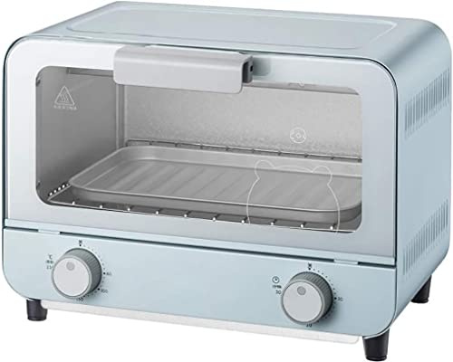 Toaster, Mini-Ofen, Heißluftfritteuse, 9 l, einstellbare Temperatur 50–230 °C und 30-Minuten-Timer, Haushaltsbacken, multifunktionaler Kuchenofen, Konvektions-Arbeitsplatte, Luftfritteuse(Blue)