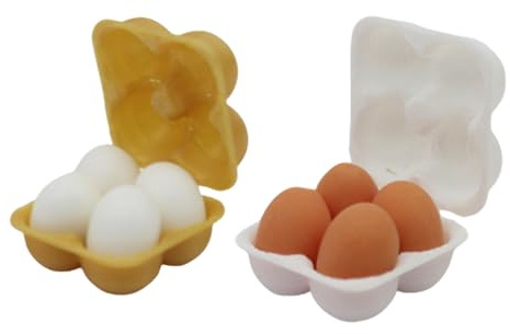 2 Pack Miniatur Eier Set Puppenhaus Ei Modell 1 12 Mini Lebensmittel Zubehör Realistische Wachteleier mit Tablett Puppenhaus Küche Dekoration 1 6 Lebensmittel Display Requisiten