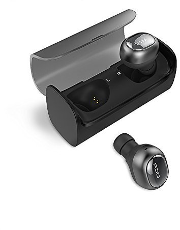 Tutoy [Wireless True QCY Q29 Bluetooth inalámbrico Mini 4.1 Auriculares Dual Doble Auricular con la Carga de la Caja - Negro