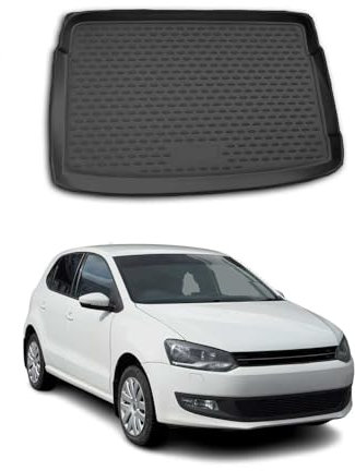 Kofferraummatte Kofferraumwanne für VW Polo 2009-2014 Gummi TPE Schwarz