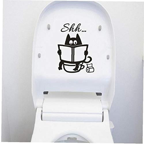 AMOYER Wall Sticker Art Stickers Papier Peint Amovible Siège De Toilette Mignon Chat Vinyle Décor pour Salle De Bains Mode