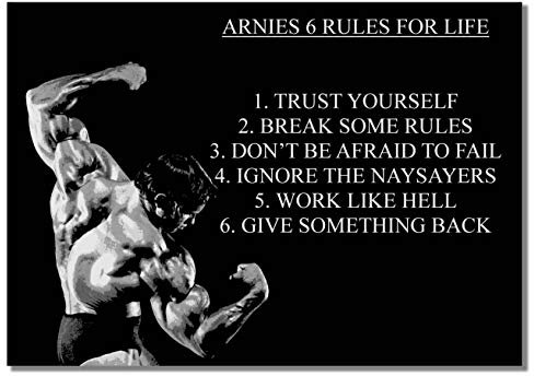 Arnold #6 Rules A3 ungerahmtes Schwarzenegger Bodybuilder Schauspieler Sport Zitat Poster Motivation Inspiration Kopie des Signaturfotos