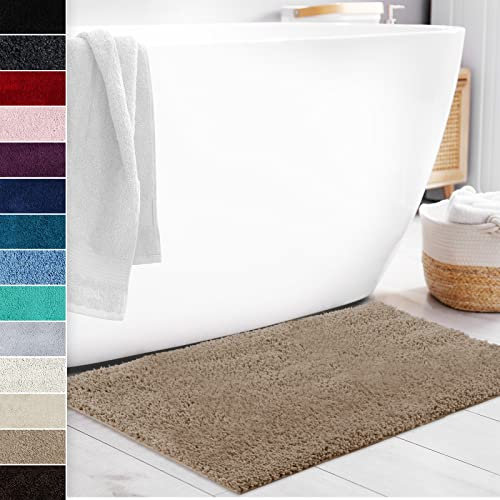 Floordirekt Badematte Sky Soft | Eckig & Rund | Badezimmerteppich | Extra flauschig | rutschfest & Schnell trocknend | Viele Farben & Größen (60 x 100 cm, Beige)