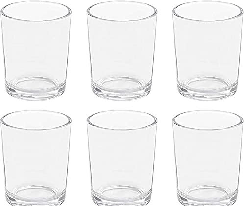 Floralcraft Cylinder Votive Candle Holders - Clear (Set of 6), Glass Tealight Holder for Table Centerpiece, Home Party Wedding Decorations