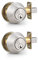 Probrico Round Deadbolt Lock Sets, Brushed Nickel Door Locks, Single Cylinder Deadbolt Locks, Security Deadbolt Locks with Key, 2 Pack