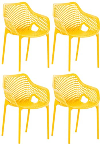CLP XL-Bistrostühle Air I Stapelstühle Air Aus Kunststoff Mit 44 cm Sitzhöhe I Outdoor-Stühle Mit Wabenmuster, Farbe:gelb
