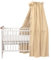 balbina Baldachin 100% Baumwolle, Deko-Set für Kinderbett, Betthimmel mit Rüsche & Schleife, Moskitonetz für Babyzimmer, Undurchsichtiger Bettvorhang ohne Himmelstange, 240 x 165 cm, Beige