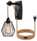 ENCOFT Lampada da Parete Interna con Interruttore Dimmerabile e Presa, Cavo di 4m, Plug-in Applique da Parete Interno Gabbia Industriale, Vintage E27 Luce Illuminazione da Muro per Soggiorno