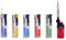 5X Piezo Einweg Feuerzeug mit Gasbehälter transparent, Gasfeuerzeug Normale Flamme + 1x (Konsumany® Stab- Stumfeuerzeug 12,5 cm Lang)