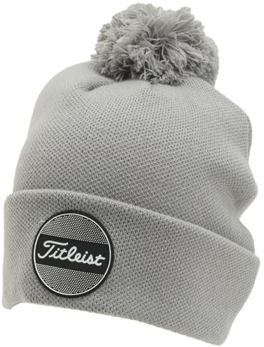 Titleist Boardwalk Pom Pom Golf Beanie Grey One Size Fits Most, Grey, One size