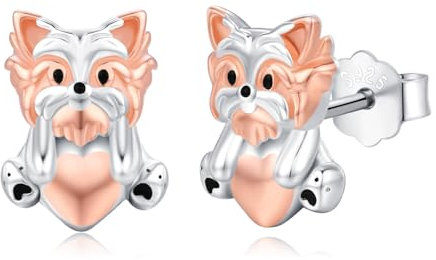 StoryEtain Corgi Ohrringe 925 Sterling Silber Hund Ohrringe Yorkie Ohrstecker Corgi Schmuck Geschenk für Mädchen Damen Kinder