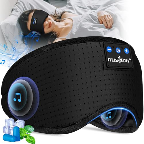 Sleep Headphones Bluetooth Eye Mask,Wireless Music Sleep Mask Ultra-Soft Sleeping Headphone Comfy & Washable Perfect for Side Sleepers/Office/Travel,Birthday for Men Women