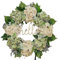 FUBESK Hydrangea Wreath, 40cm/18in Artificial, White, For Door/Wall Decoration, Occasion: Social Gatherings, Celebrations