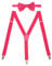 DAZZLUXE 1 Hosenträger, 1 Fliege, Hosenträger für Männer und Frauen, rosa Hosenträger, Hosenträger-Krawattenset, verstellbare Hosenträger, rosa Accessoires, Karnevals-Hosenträgerzubehör (Pink)