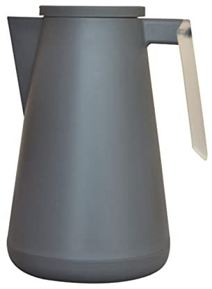 Termo térmico para café con botón de seguridad simple, parte inferior antideslizante para el hogar, oficina, escuela, hotel (rosa, 1 L) (color: gris oscuro, tamaño: 1 litro)