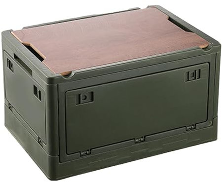 Ruwshuuk Faltbare Aufbewahrungsbox für den Außenbereich, Camping, Auto-Box, Aufbewahrungs-Organizer mit verstärktem Boden für Camping, Picknick, Autofahrten und Wandern